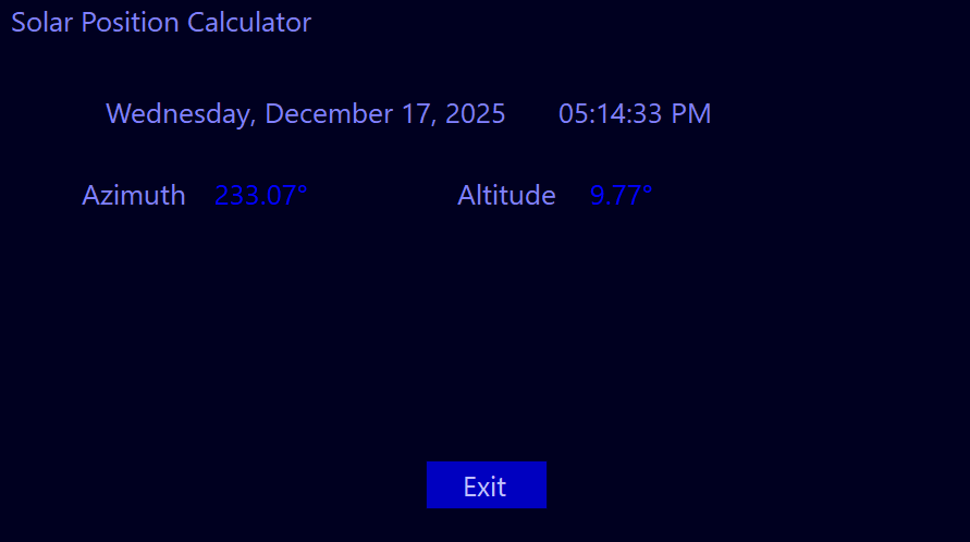 Solar Position Calculator